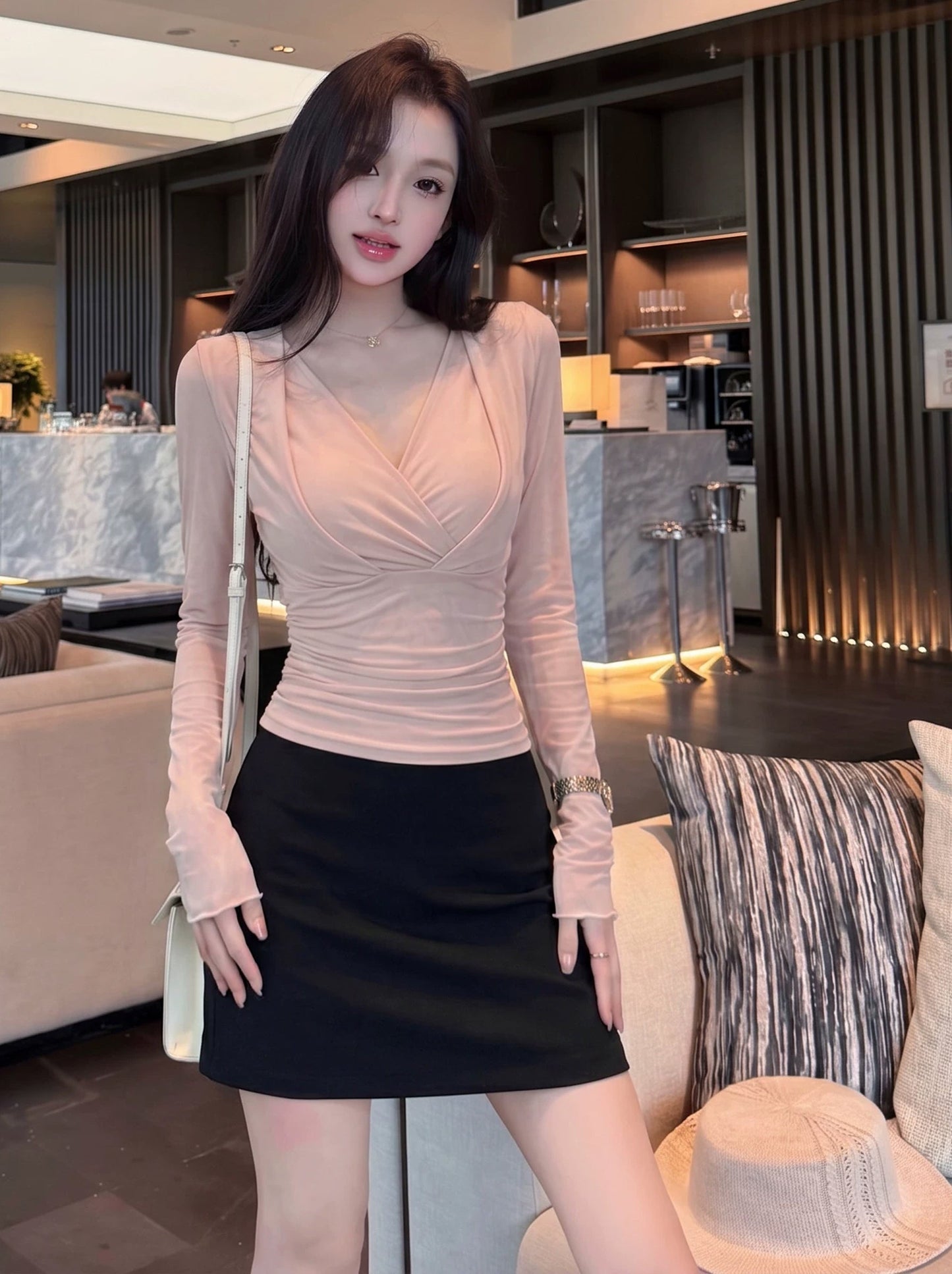 【tops】チュールドッキングトップス Q8743