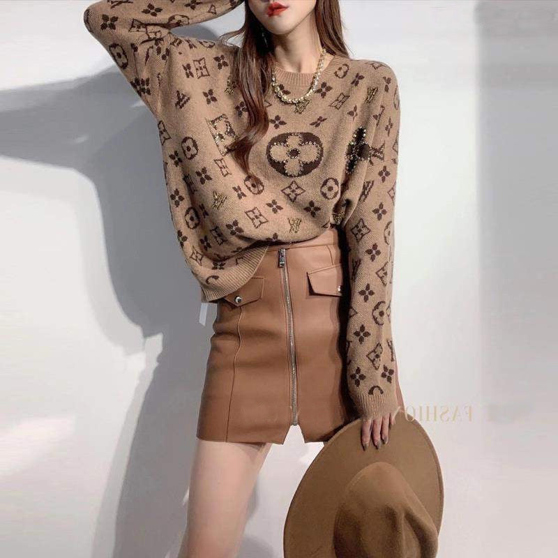 【tops】2色長袖ニットセーターF8144