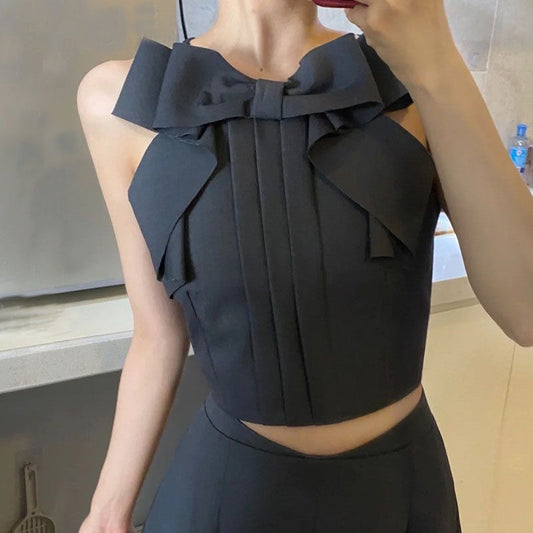 【tops】ボウタイギャザータンクトップF7758