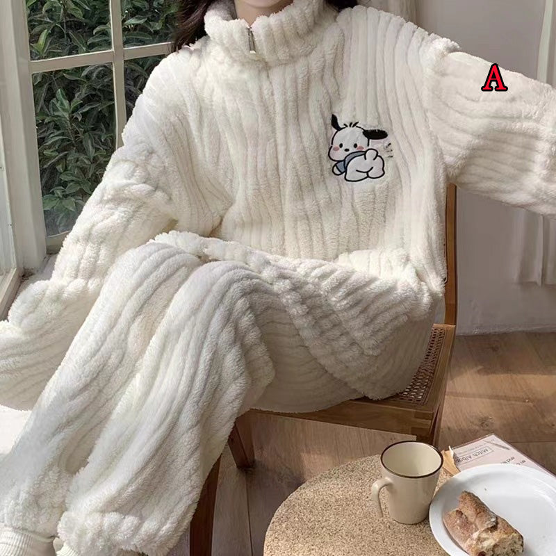 【ホーム・生活】バンドカラー上下セットルームウェアF8461