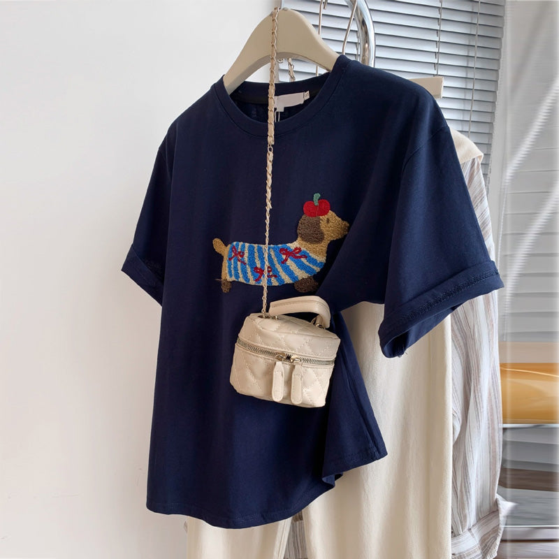 【tops】動物柄ゆったりＴシャツF7863