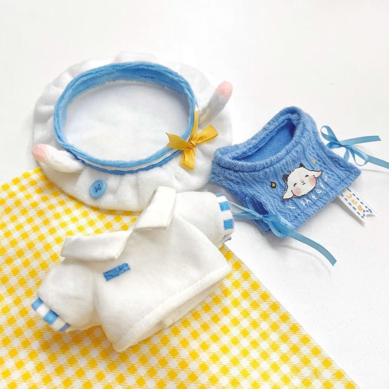 【GOODS】着せ替え 10cm ひつじ ぬいぐるみ服 ３点セット Q2522