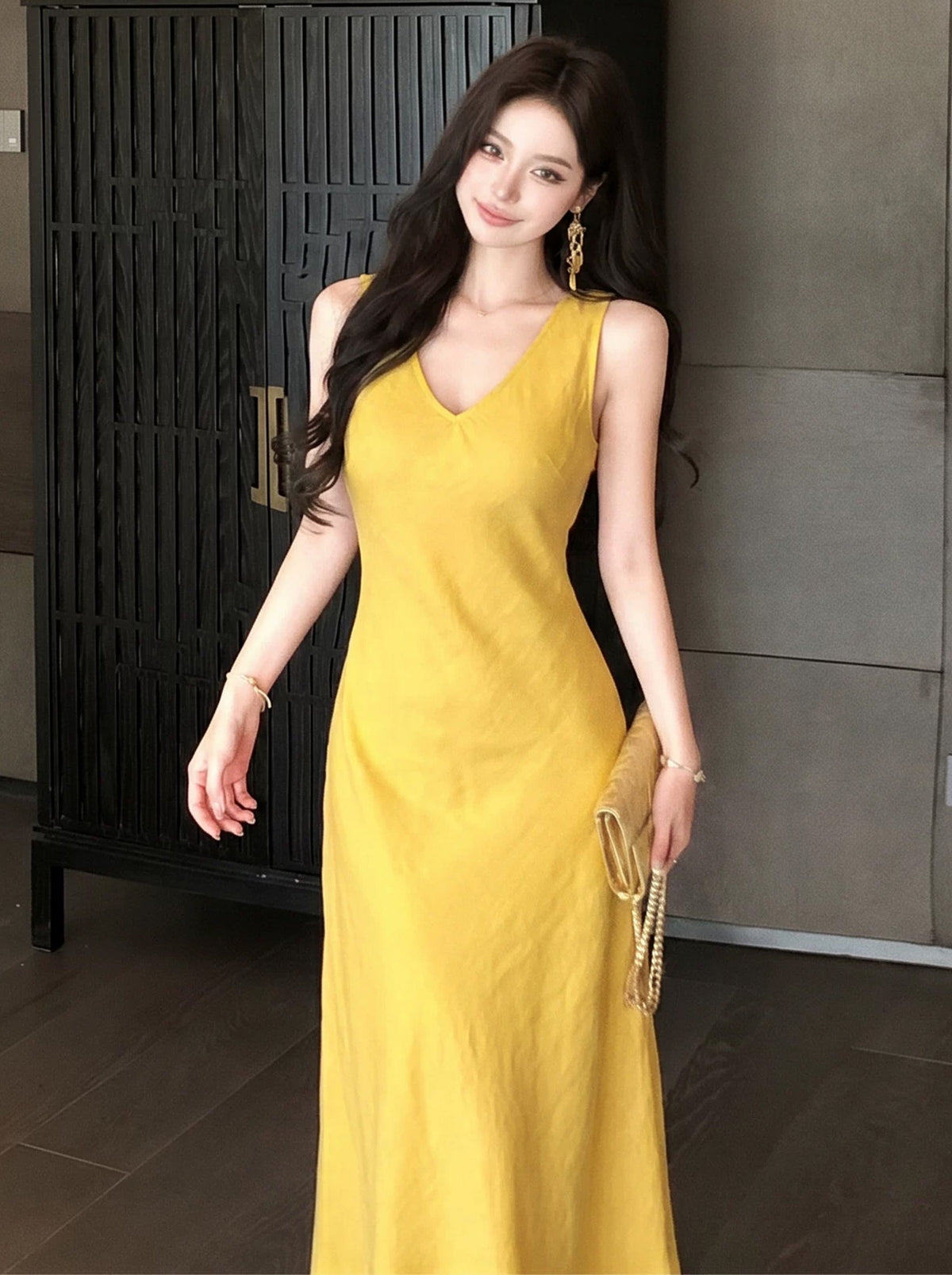 【dress】ロングベストワンピース Q8891