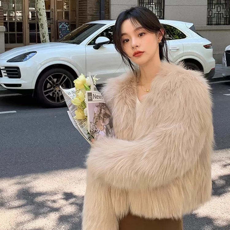 【outer】ファー秋冬厚手アウターコートG24458