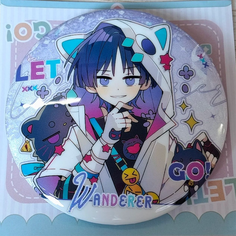 【GOODS】原神 58mm 風元素 少年キャラ 缶バッジ  Q2489