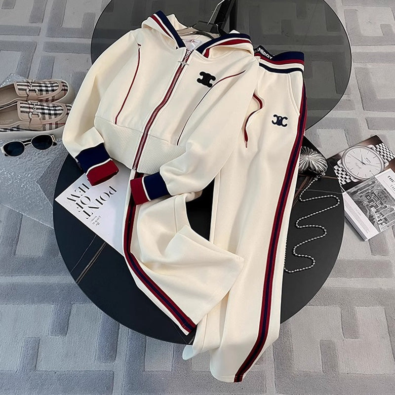 【set】フード付きパーカー＋ガウチョパンツ2点セットF8146