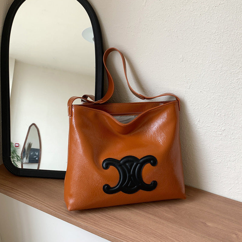 【小物】5色大容量ショルダーバッグF8177