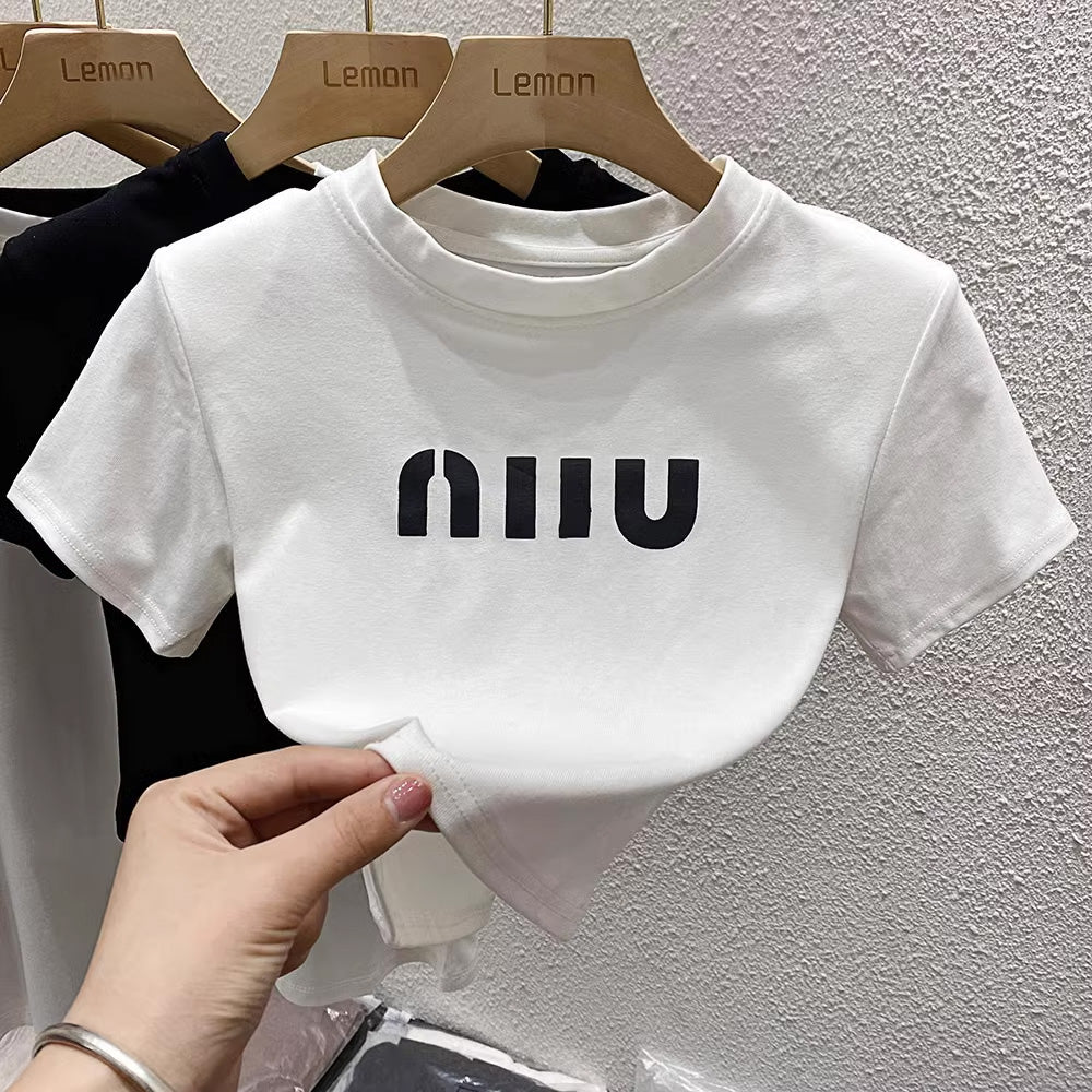 【tops】2色ラウンドネック半袖TシャツF7767