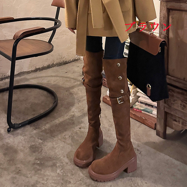 【shoes】3色厚底ブーツF8357