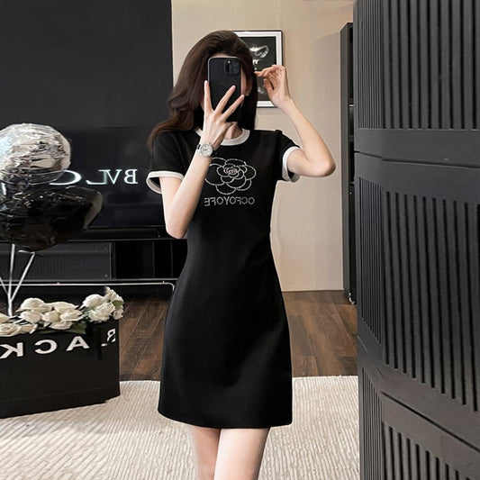 【dress】2色ラウンドネックワンピースF7716