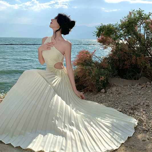 【dress】ウエストカットワンショルダーワンピース　M30508