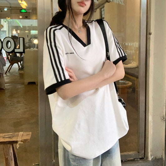 【tops】Vネック半袖TシャツF7881