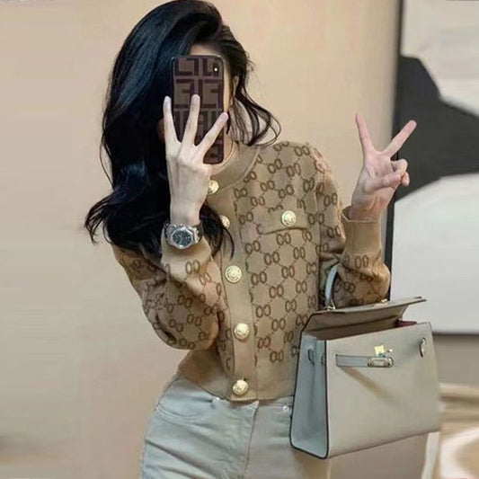 【outer】長袖ニットカーディガンF8055