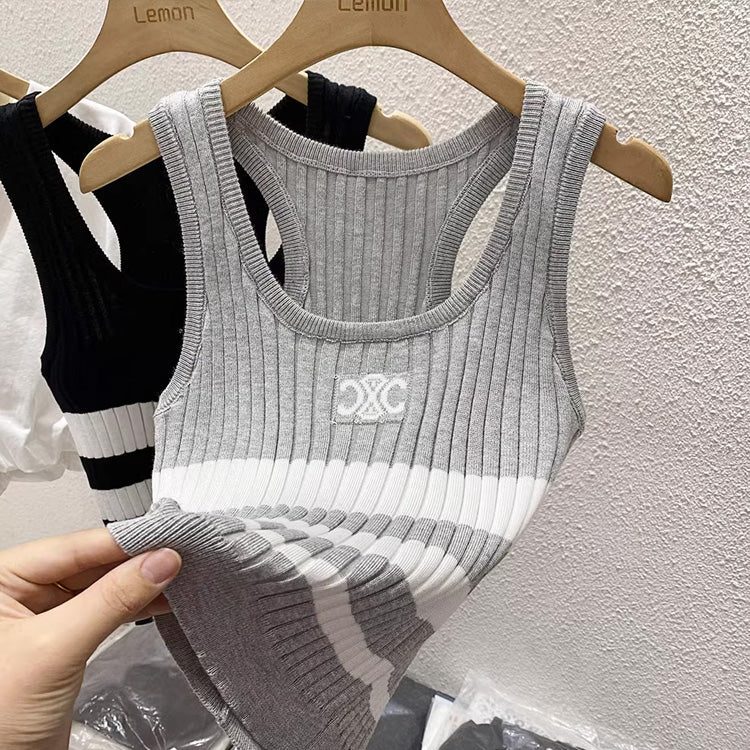 【tops】3色ニットキャミソール F7575