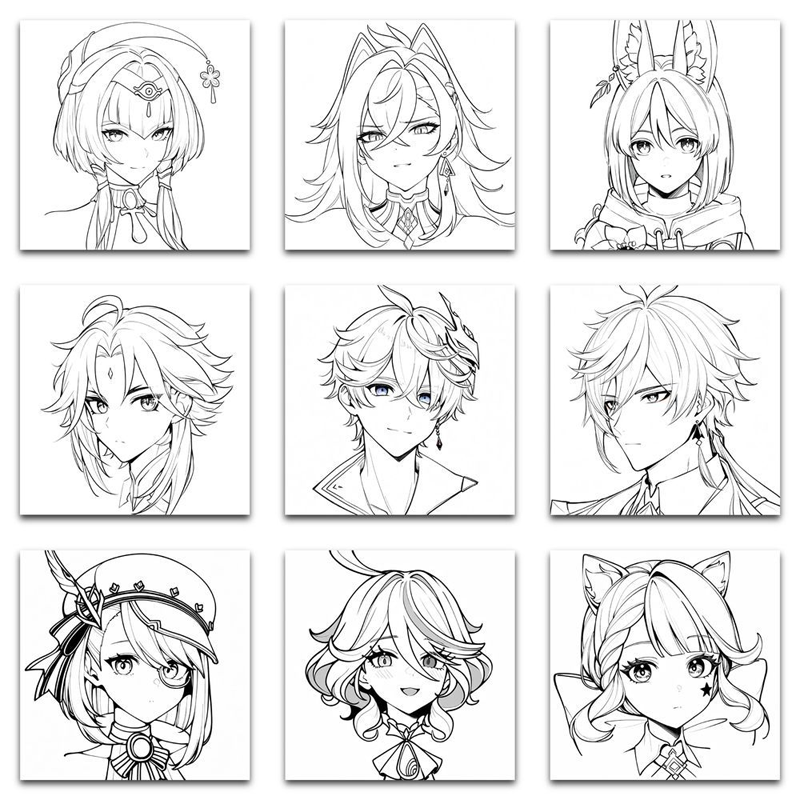 【GOODS】原神 59キャラ ステッカー 手帳 シール Q2492