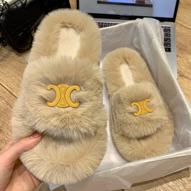 【shoes】ふわふわファースリッパF8380