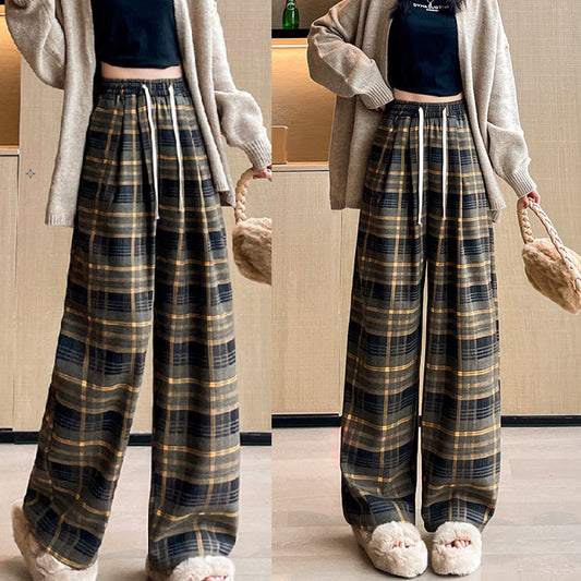 【bottoms】チェック柄ガウチョパンツF8293