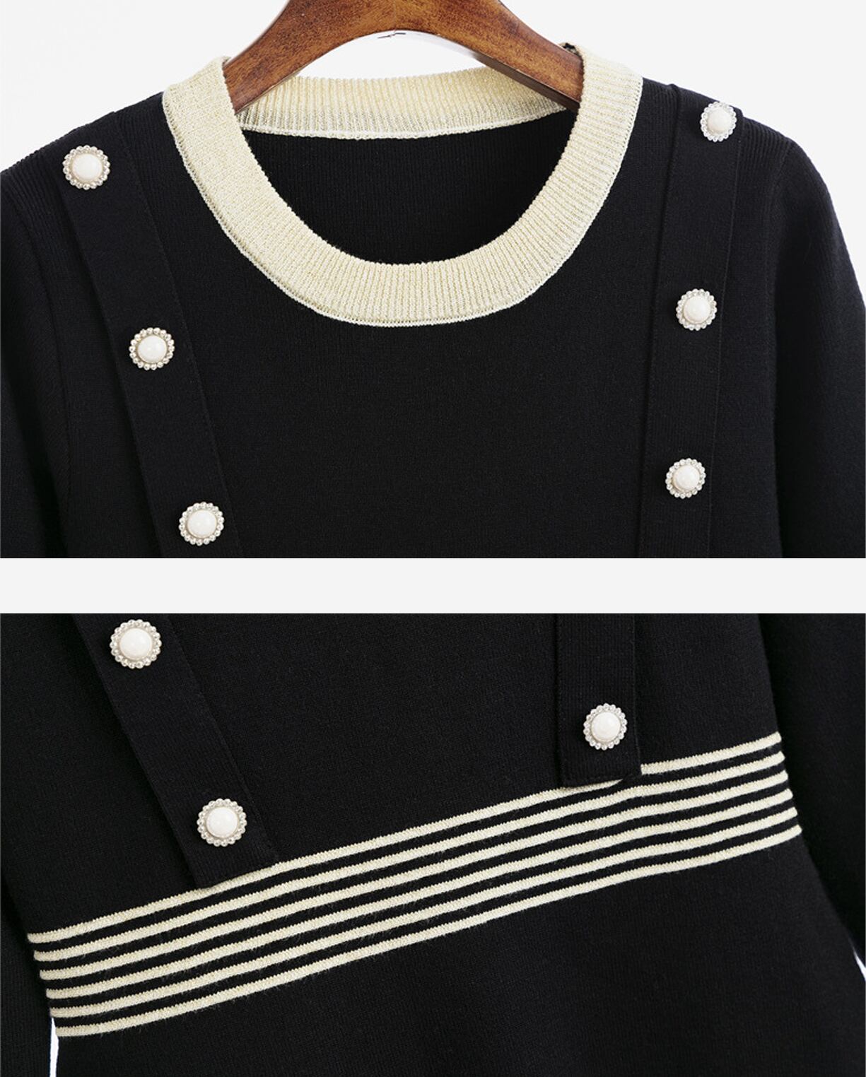 【dress】ボーダー柄ニットワンピース Q7299