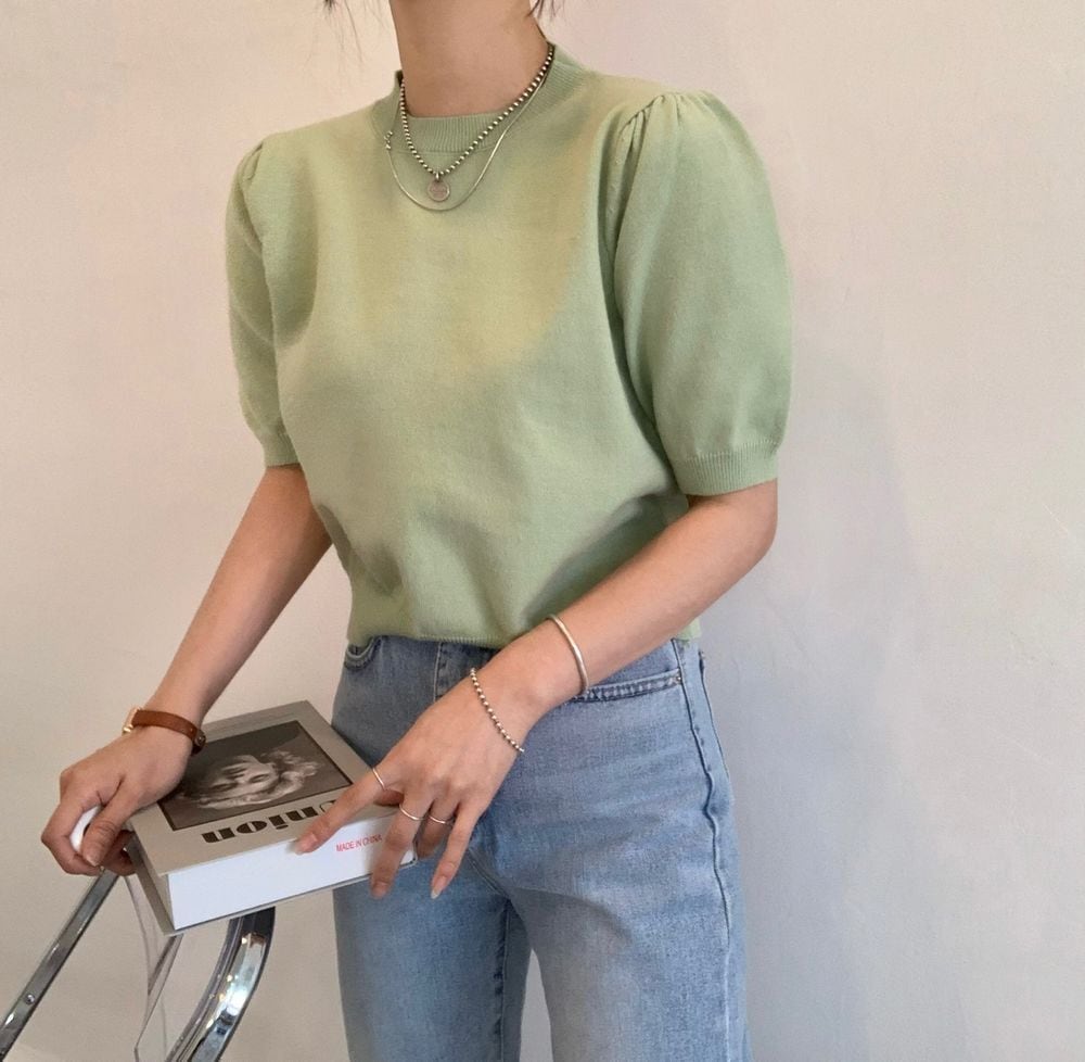 【tops】5色ニットＴシャツF7426