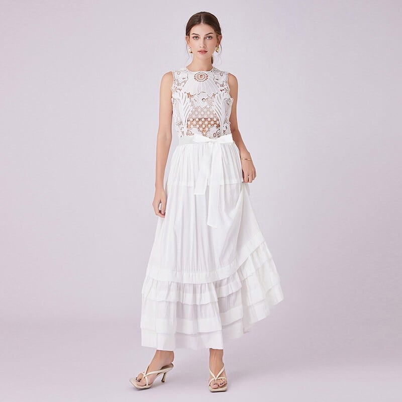 【dress】ノースリーブレースワンピース　M24659