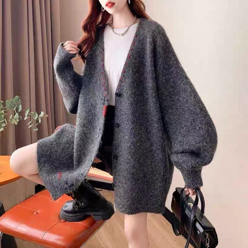 【outer】Vネックニットカーデ　M26131