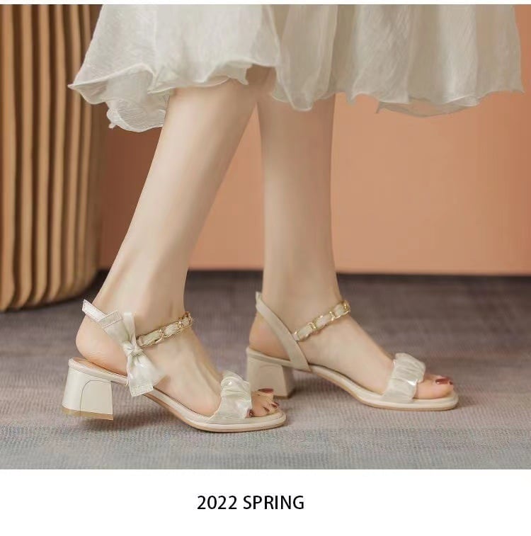 【shoes】リボン付きサンダル　M30234