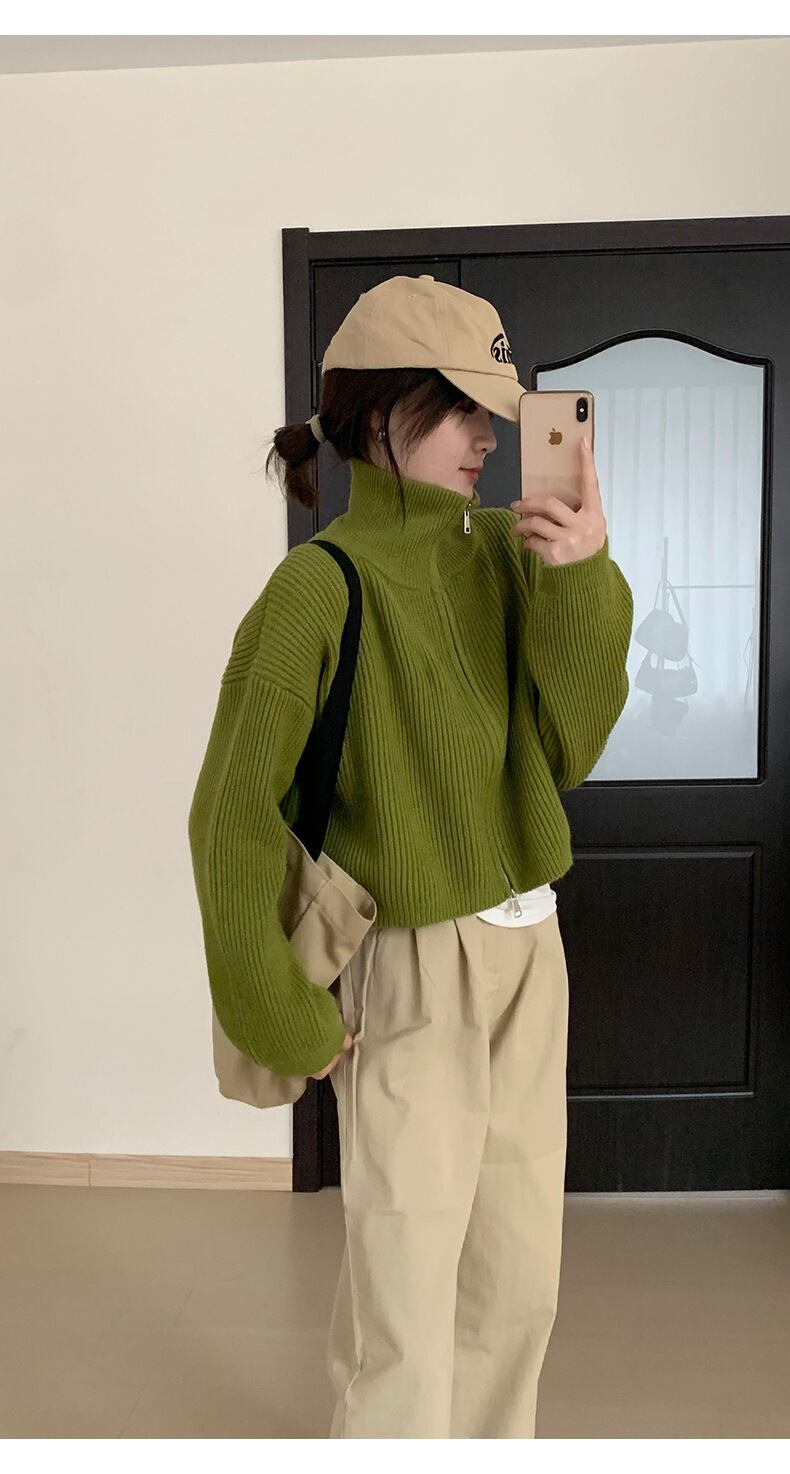 【outer】ファスナーニットカーデ　M28916
