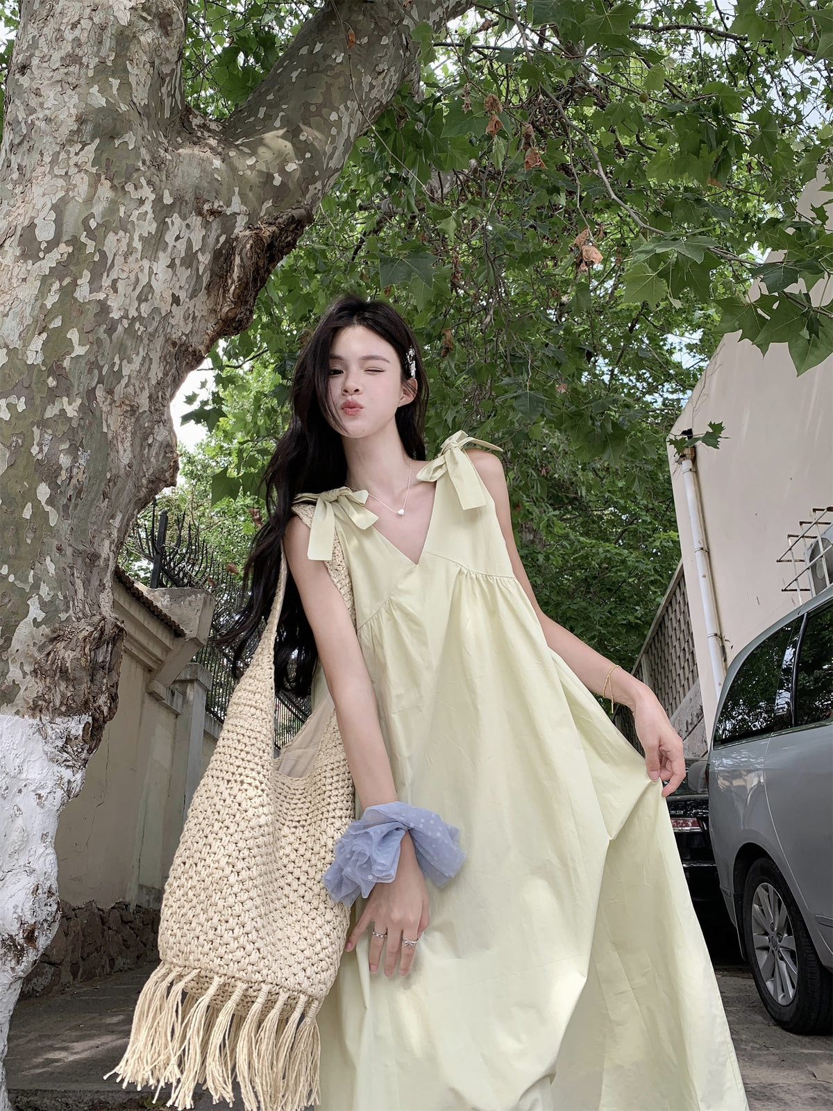 【dress】リボン付きワンピース　M24666