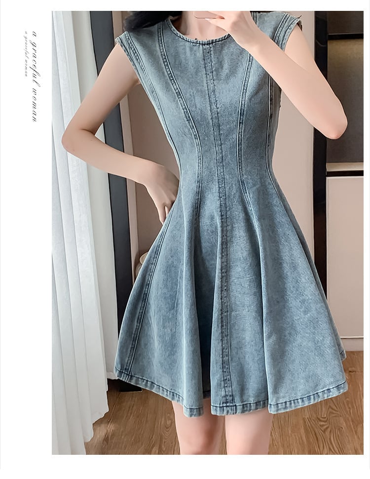 【dress】ノースリーブデニムワンピース　M24565