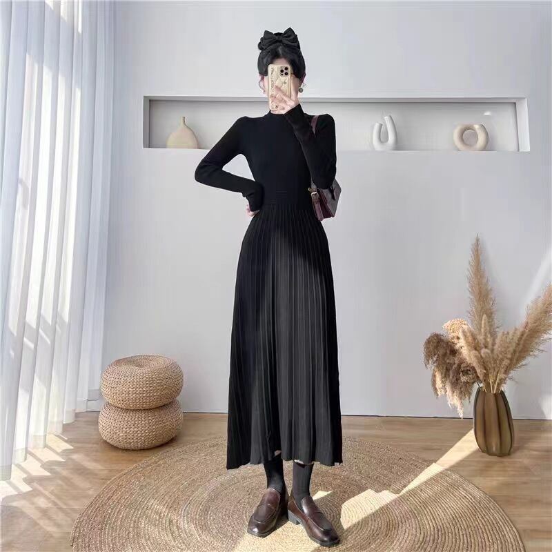 【dress】無地ニットワンピース　M18485