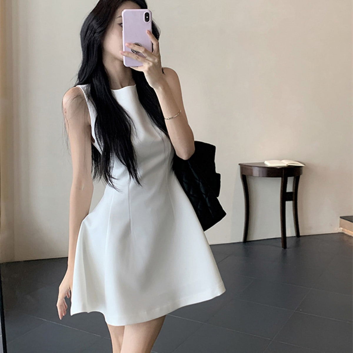 【dress】ノースリーブ美シルエットワンピース　N2662