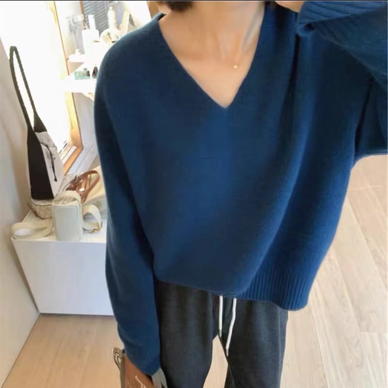 【tops】Vネックニットセーター　M26429