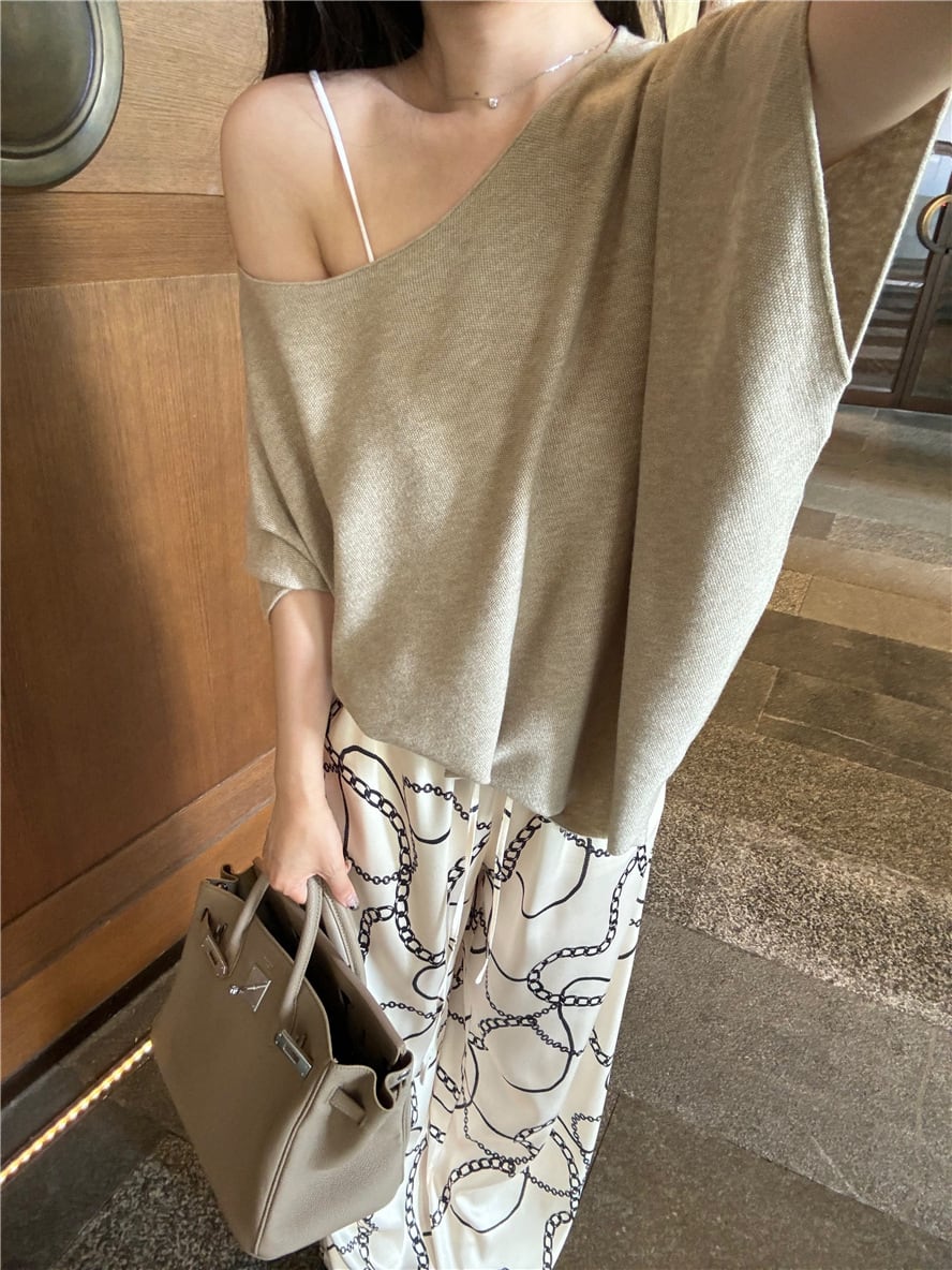 【tops】ニットTシャツ　M24593