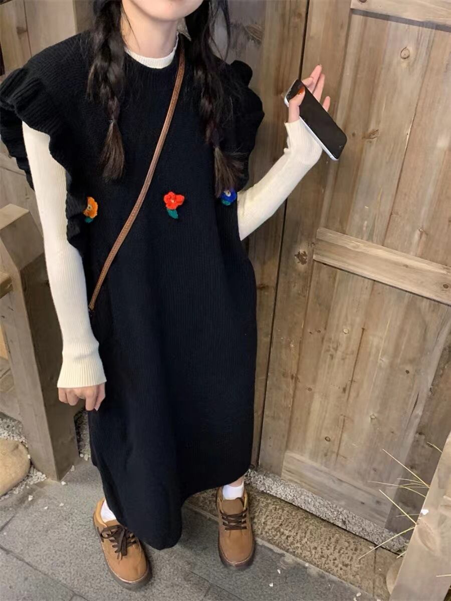 【dress】ノースリーブニットワンピース　M18441