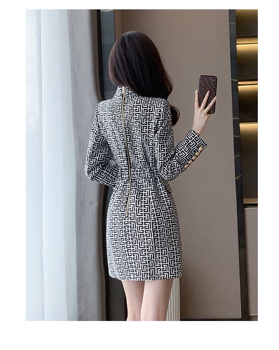 【dress】長袖ツイードスーツワンピース G17855