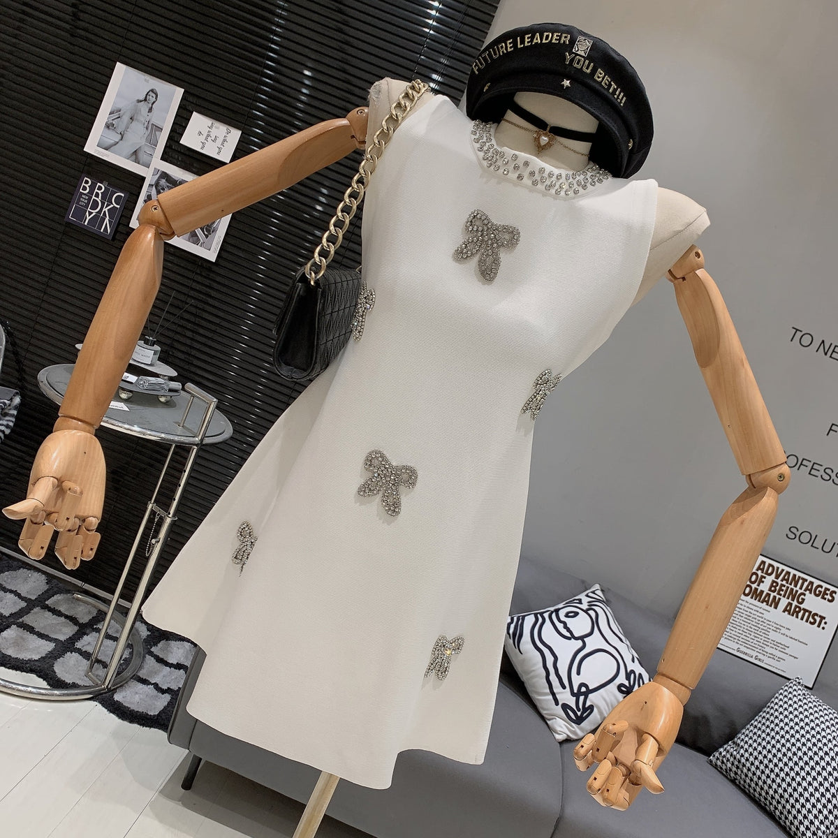 【dress】ビジューノースリーブワンピース　M29969