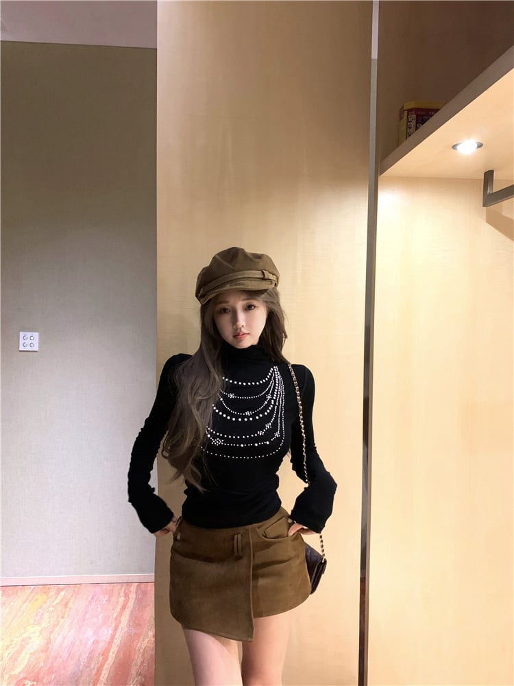 【tops】パールニットトップス　M28345