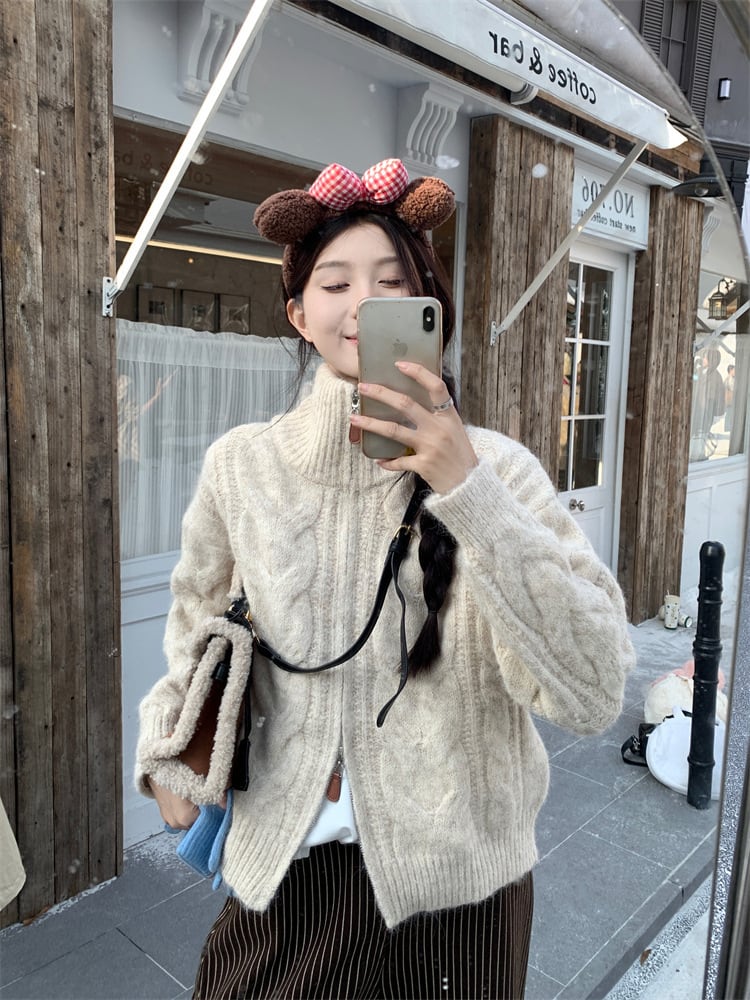 【outer】ファスナーニットカーデ　M27456
