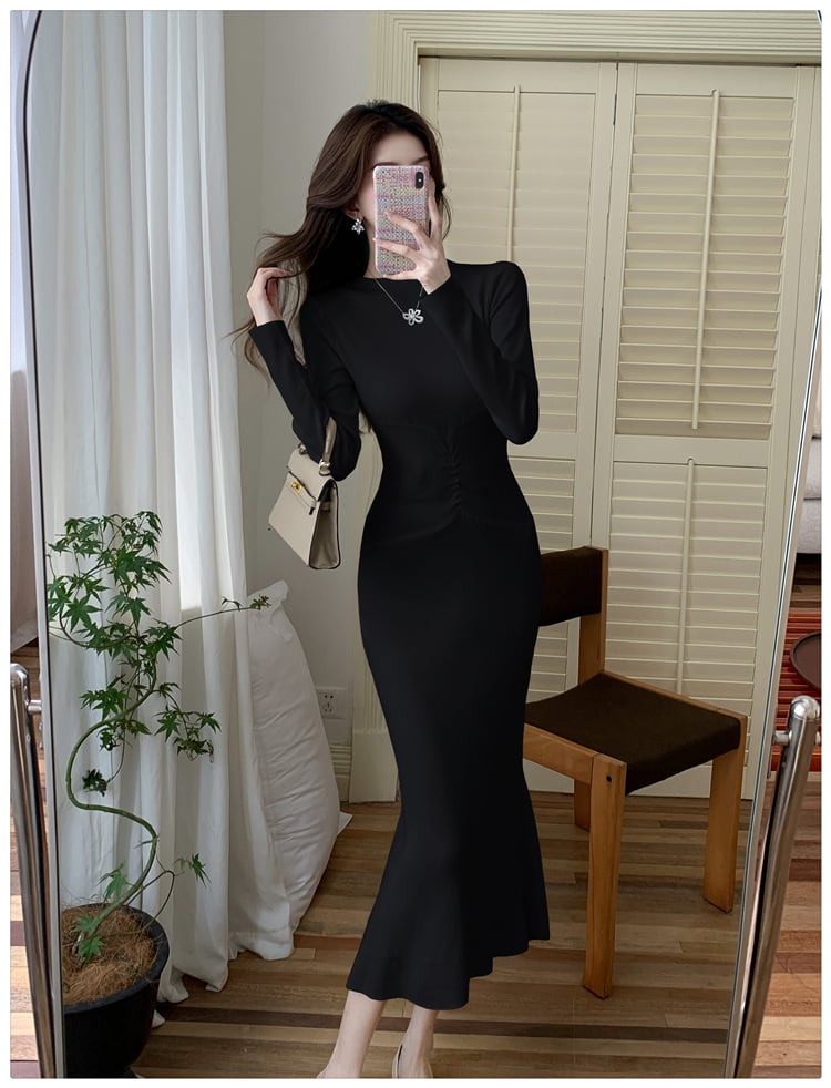 【dress】マーメイドニットワンピース　M25367