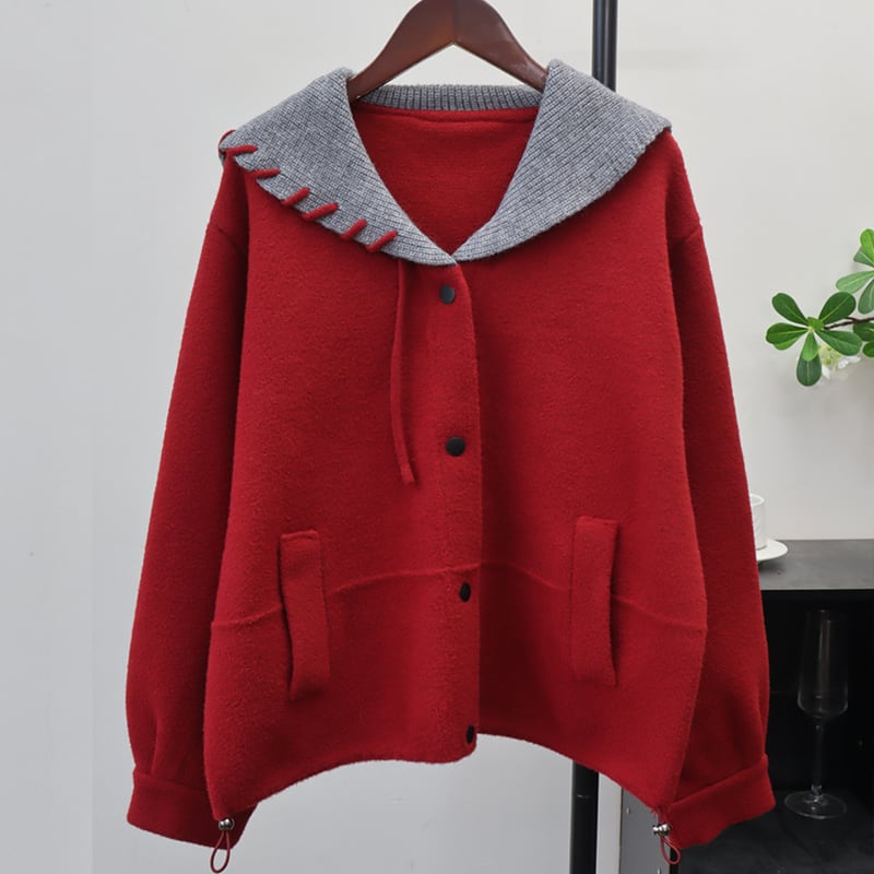 【outer】Vネックニットカーディガン Q7259