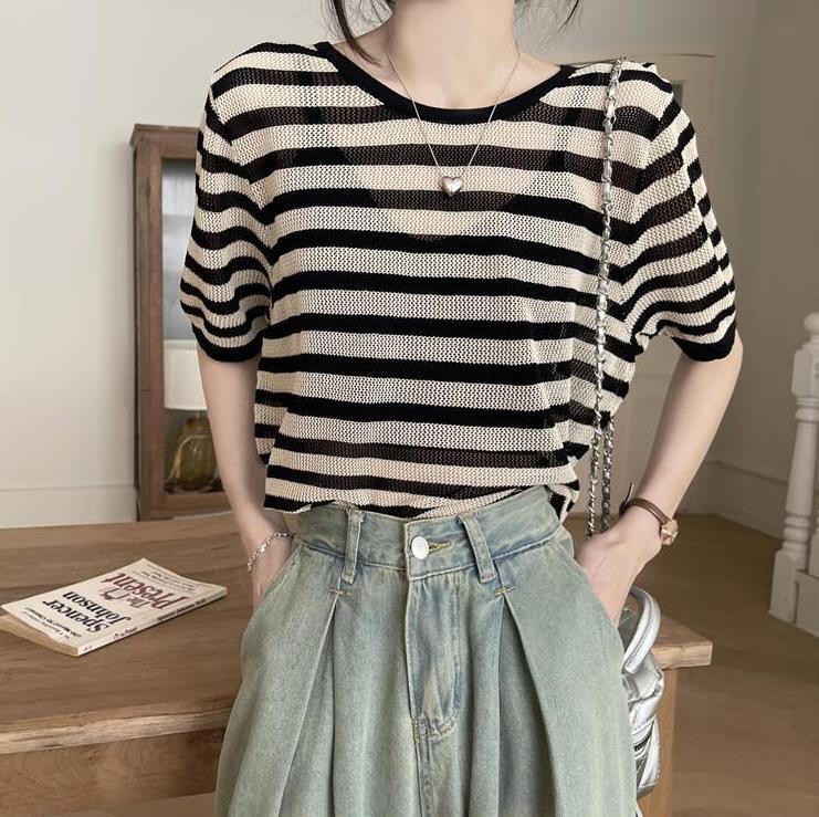 【tops】3色ラウンドネック半袖ＴシャツF7534