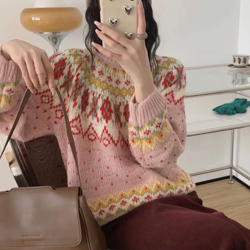 【tops】クルーネックニットセーター　M28603