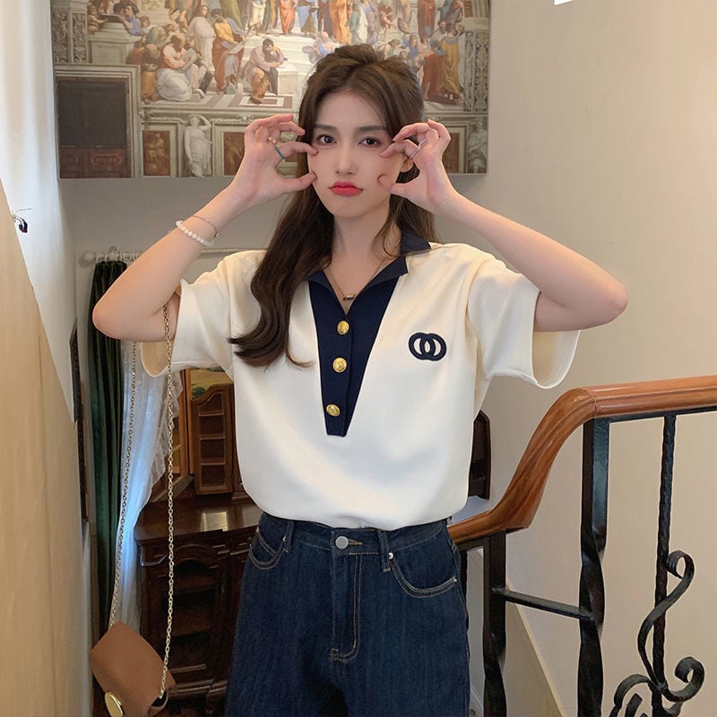 【tops】POLOネックデザインTシャツG21361