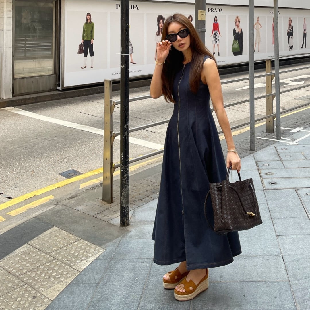 【dress】ファスナーノースリーブワンピース　M29765