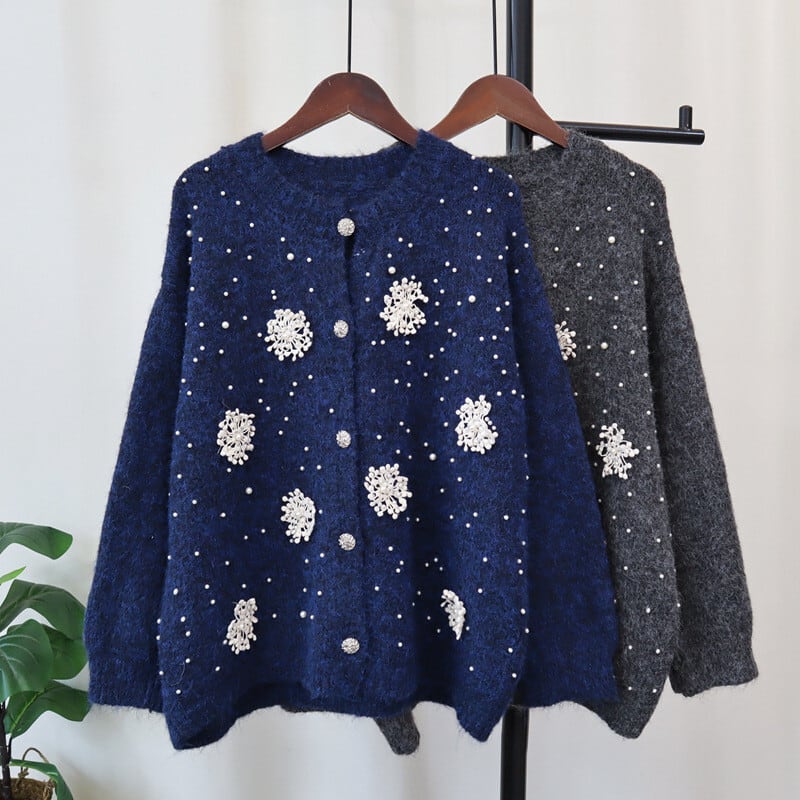 【outer】パールニットカーデ　M28035