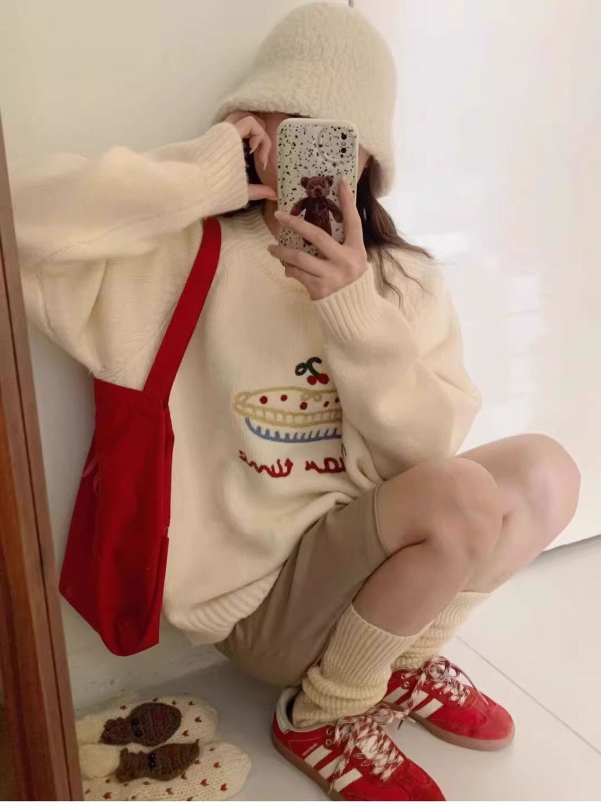 【tops】刺繍ニットセーター　M27228