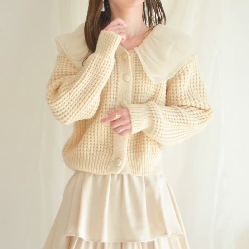 【outer】ドールカラーニットカーデ　M27079