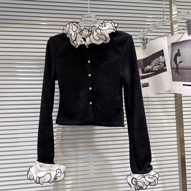 【outer】シフォンフレアドッキングコーデュロイコート Q7347