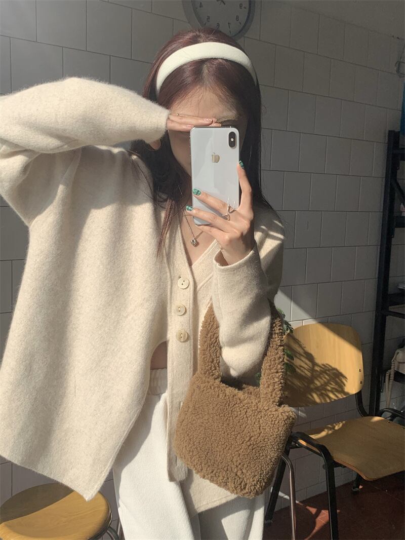 【outer】Vネックニットカーデ　M27161