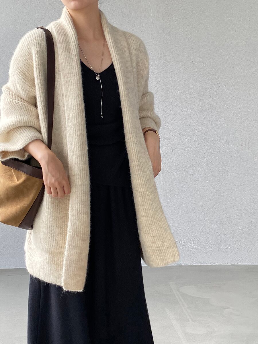 【outer】ロングニットカーディガン Q7242